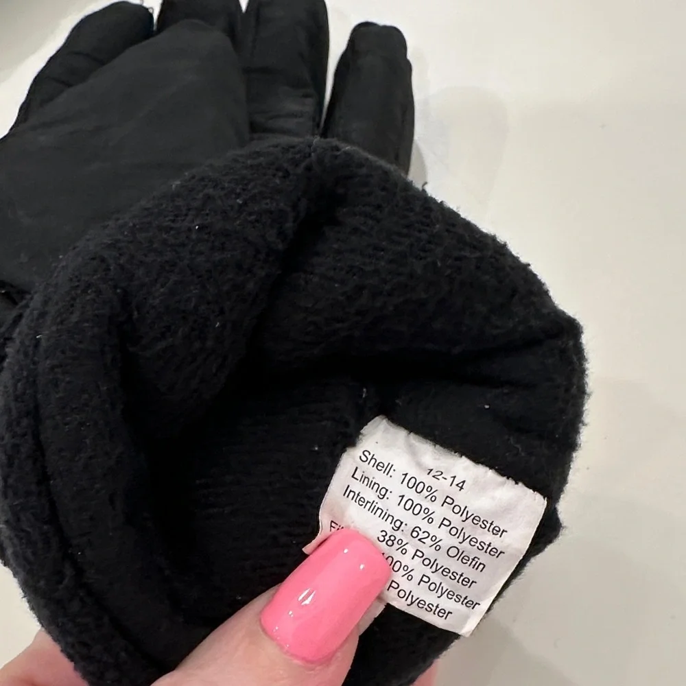3M Thinsulate Black and Gray Kids Mittens